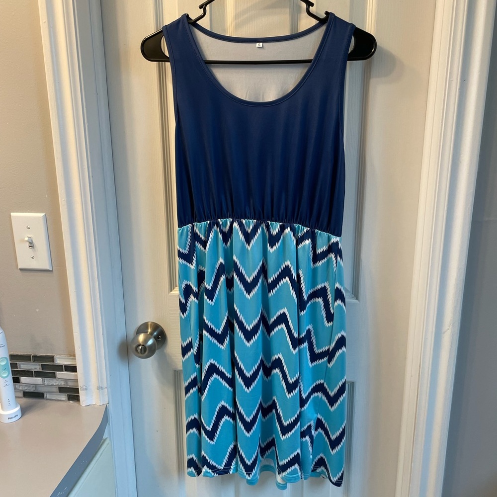 Zigzag Printed Fashion Mini Dress